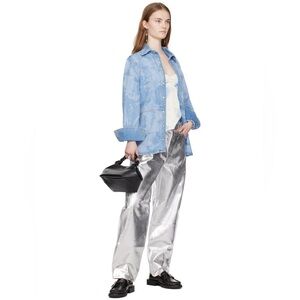 GANNI Crystal Embellished Denim Shirt